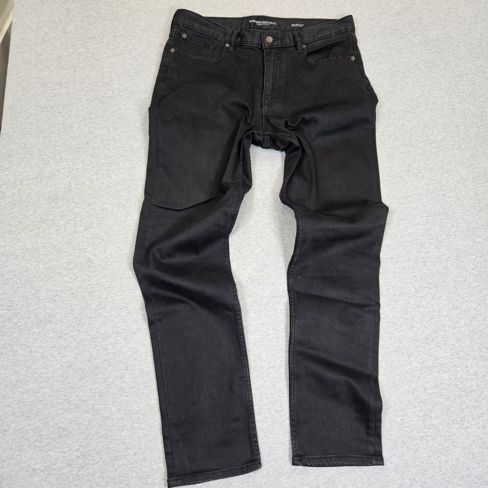 Banana Republic Traveler Slim Fit Black Jeans Mens 33x32 Stretch Denim Pants